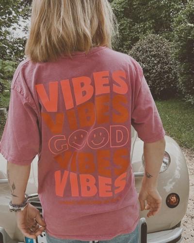 t-shirt rose good vibes oversize