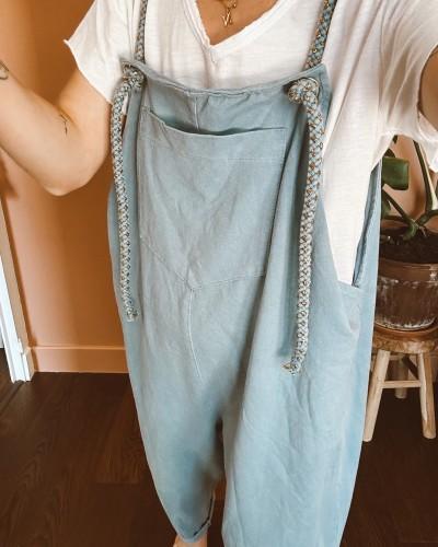 salopette vintage loose bleu jeans