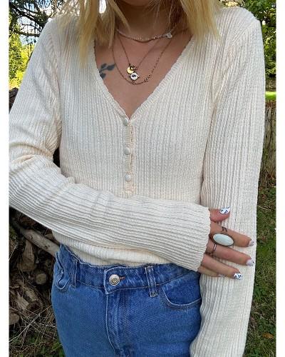 Petit pull vintage en maille bohème SOLANGE - Loupiote